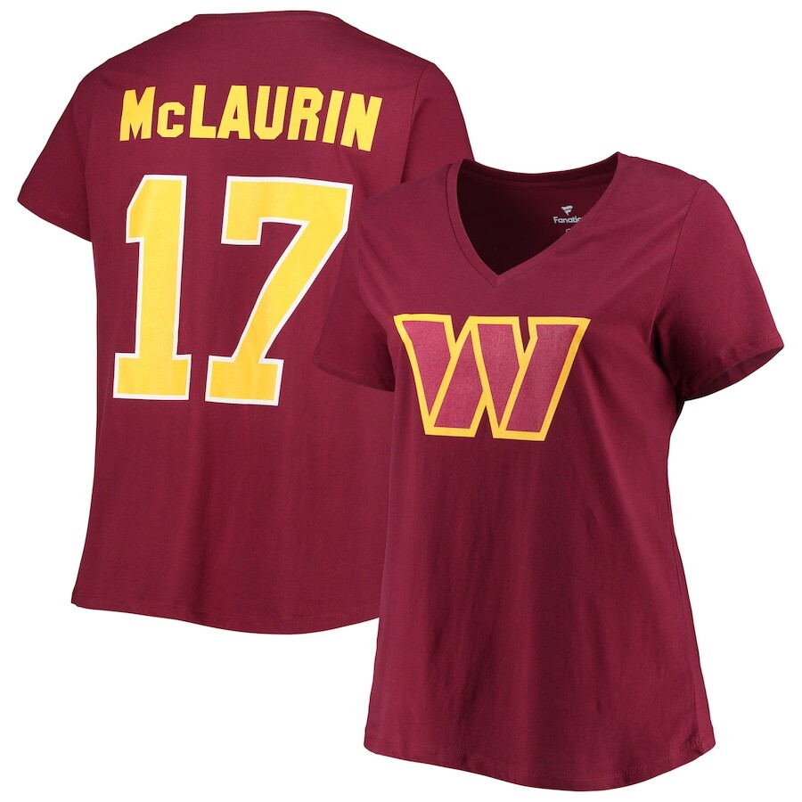 

Футболка с именем и номером Fanatics Branded Washington Commanders, бордовый