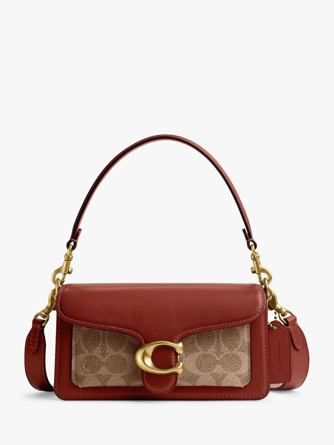 

Кожаная сумка через плечо Coach Signature Tabby, коричнево-коричневый/ржавый