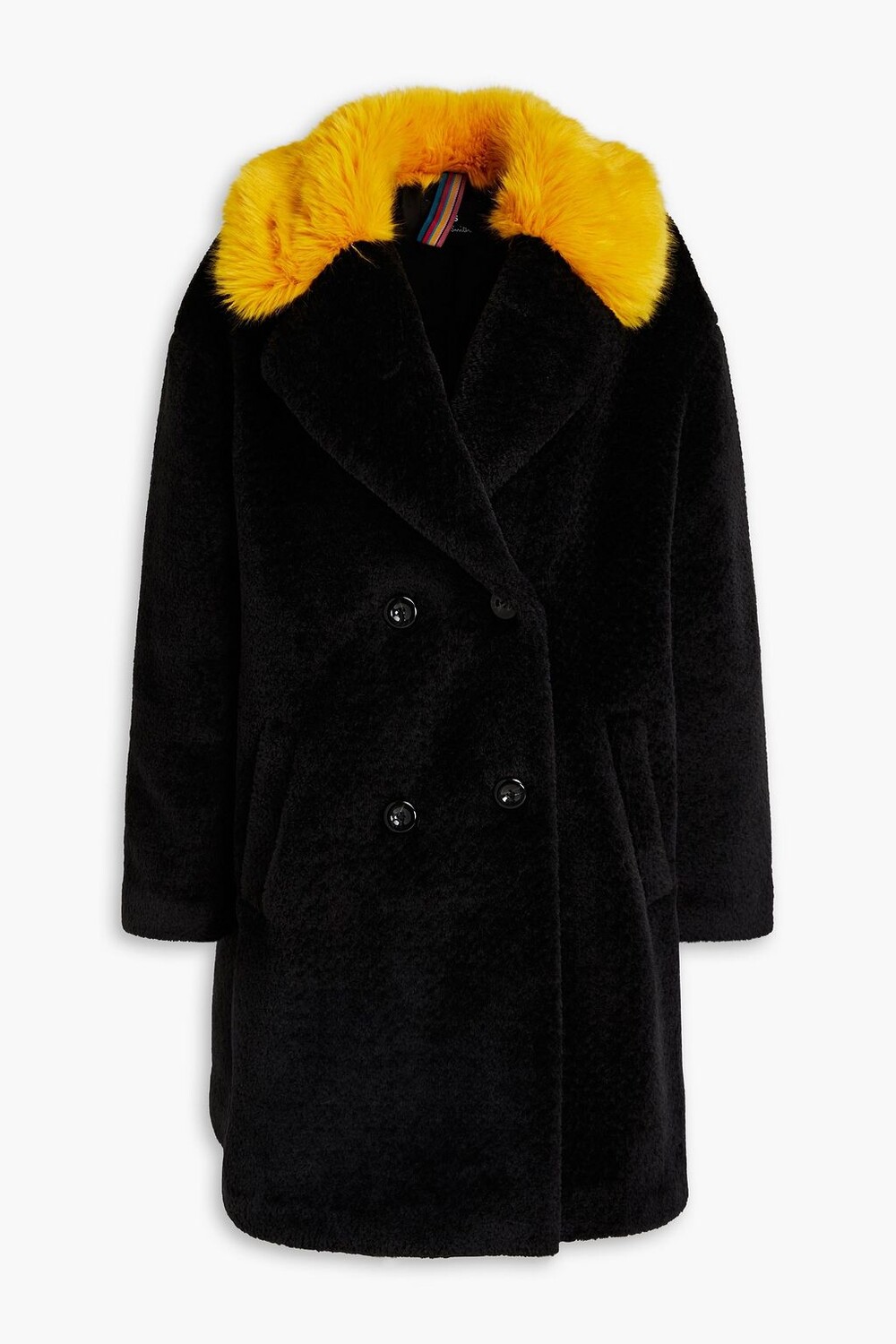 

Двубортное пальто из искусственного меха PAUL SMITH, черный