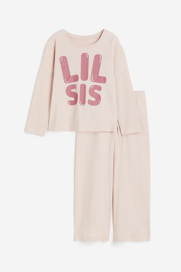

Хлопковый пижамный комплект с тематикой «Сестра» H&M