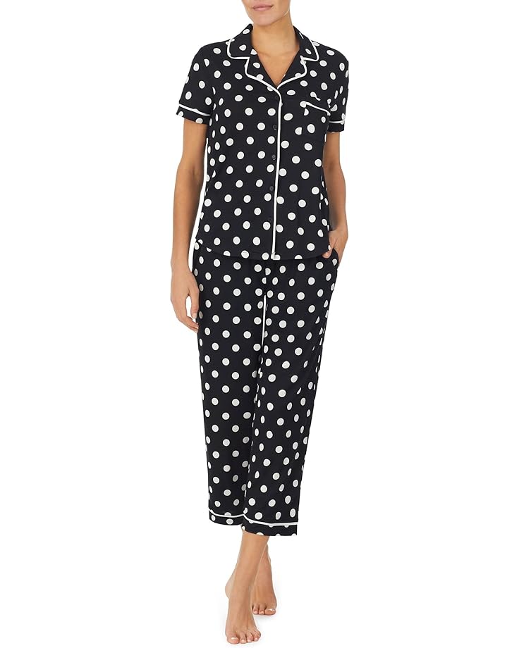 Пижама Kate Spade New York Brushed Jersey Short Sleeve Cropped, цвет Dot Toss
