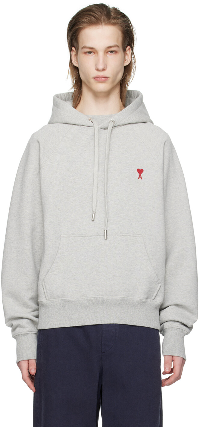 

Серый худи Ami de Cœur Ami Paris, цвет Heather grey