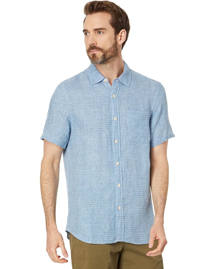 Рубашка Faherty Ss Palma Linen, цвет Blue Basketweave