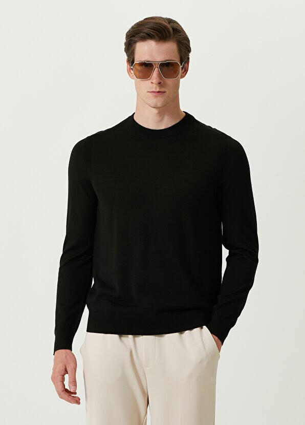 

Черный свитер из шерсти мериноса с круглым вырезом Paul Smith