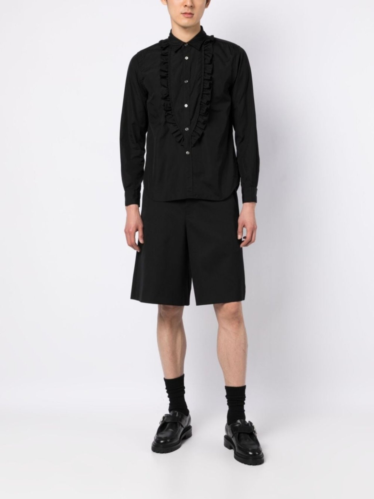 

Black Comme Des Garçons рубашка с длинными рукавами и оборками, черный