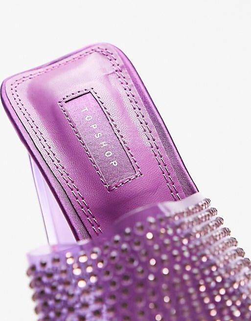 

Фиолетовые мюли на каблуке Topshop Royal
