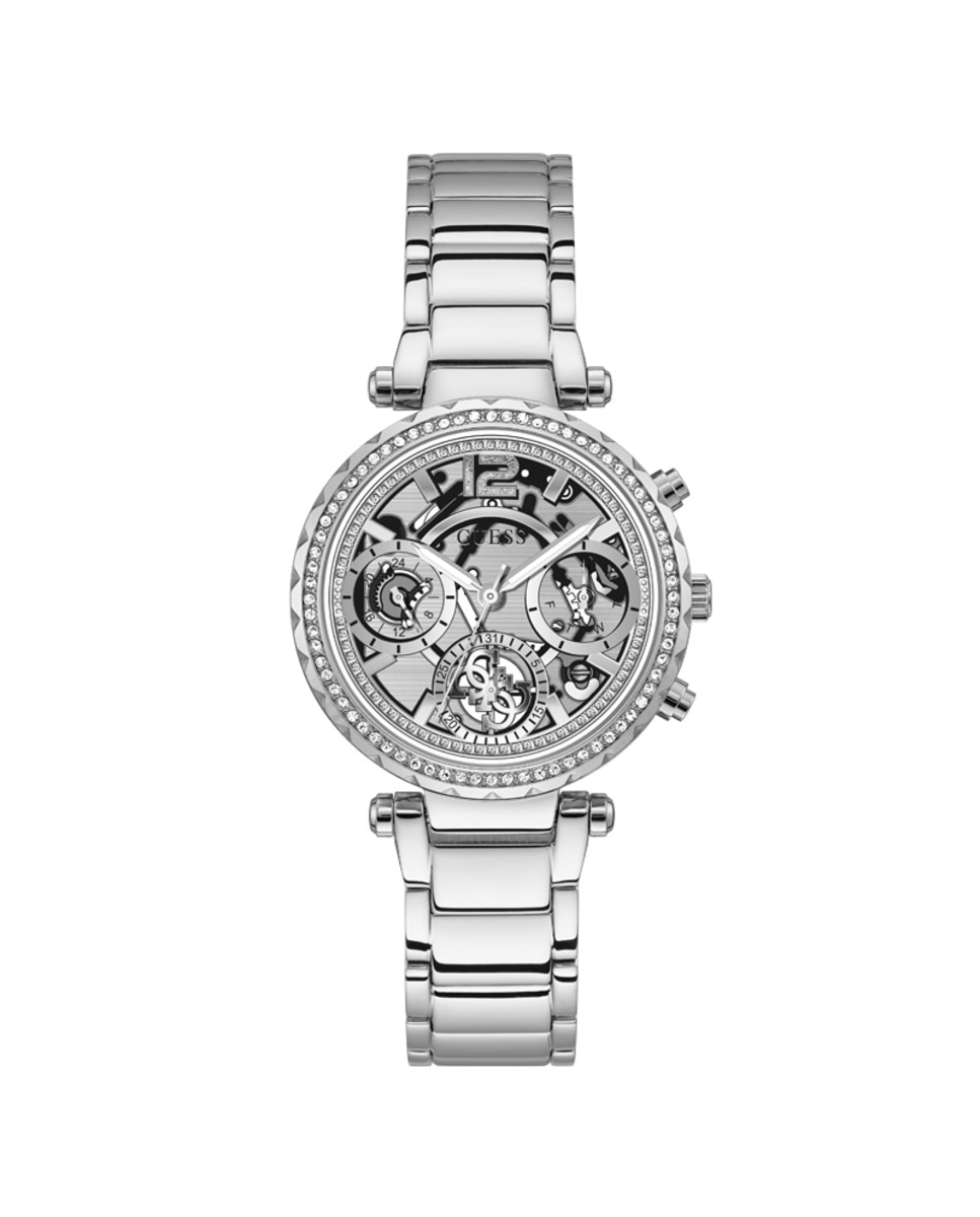 Женские часы Solstice GW0403L1 со стальным и серебряным ремешком Guess, серебро роскошные женские кварцевые часы со звездным небом женские часы тонкие стальные женские часы с талией