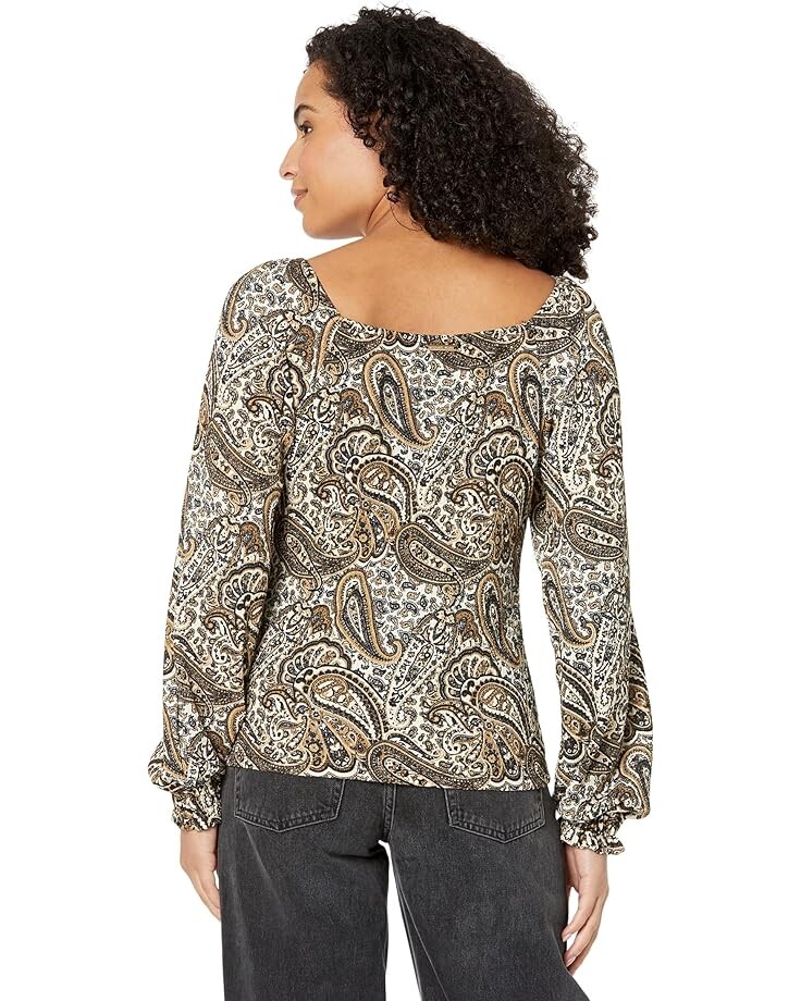 

Топ Michael Kors Long Sleeve Puff Sleeve Ruched Top, цвет Husk