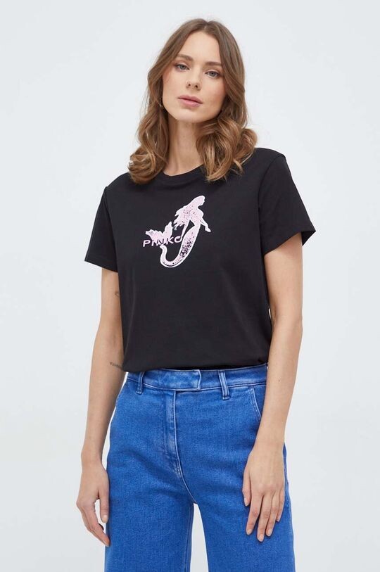 

Хлопковая футболка Pinko, черный