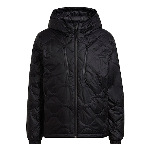 Пуховик adidas originals Sports Zipper hooded Long Sleeves Down Jacket Black, черный