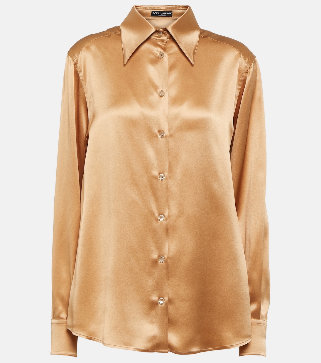 Шелковая рубашка Dolce&Gabbana, коричневый
