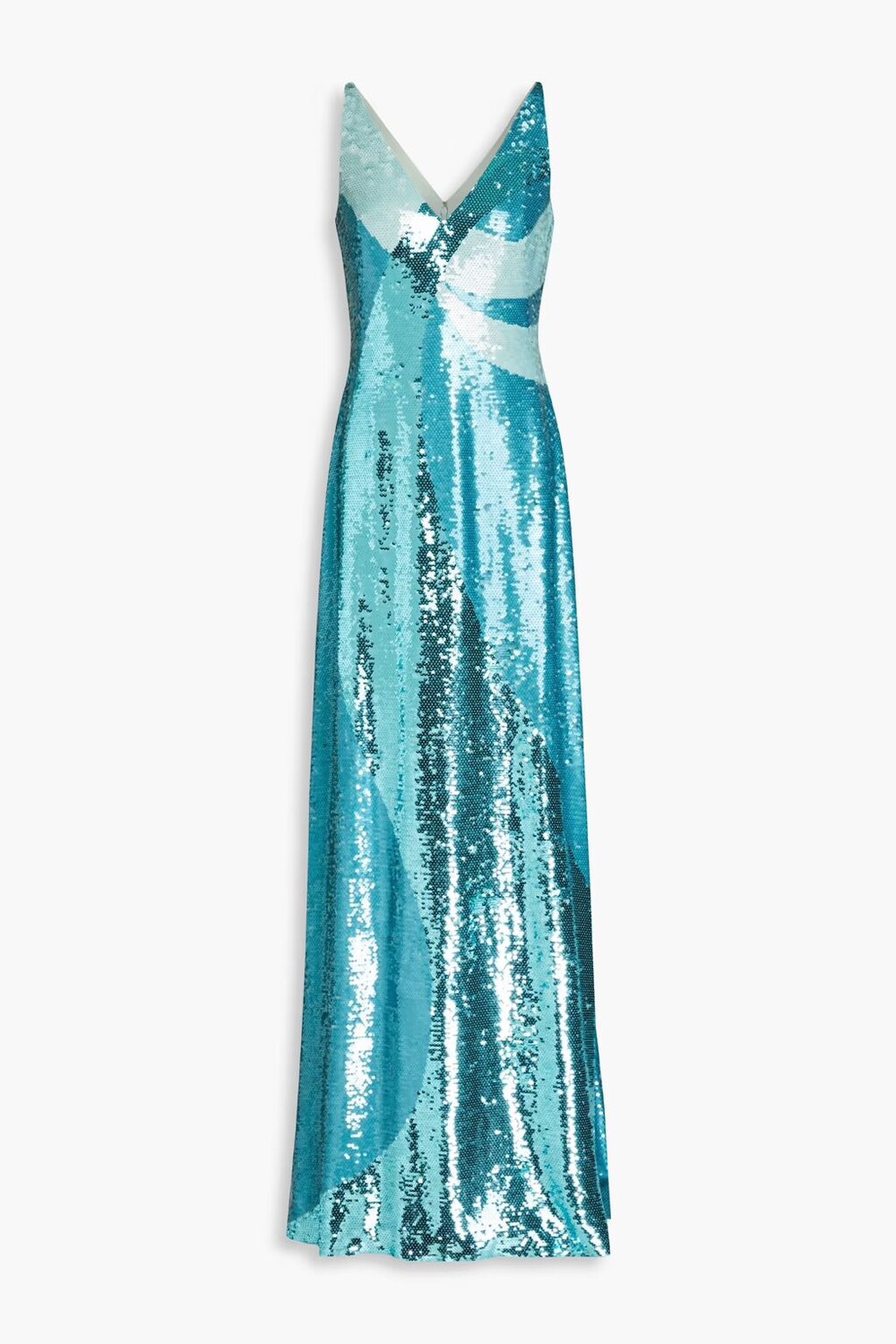 

Расшитое пайетками платье из шелкового жоржета Emilio Pucci, бирюзовый