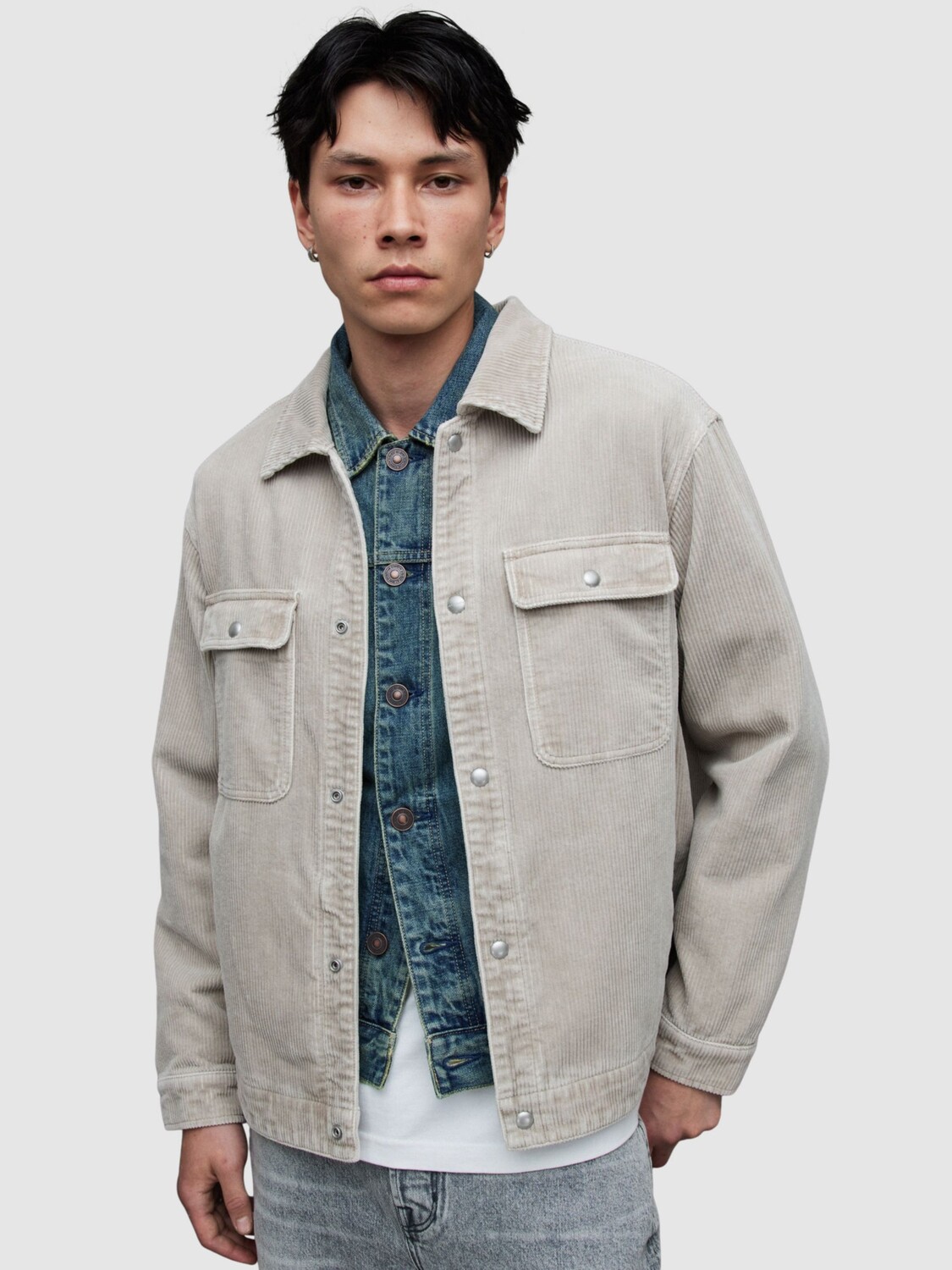 

Куртка AllSaints Castleford, матово-серо-коричневый
