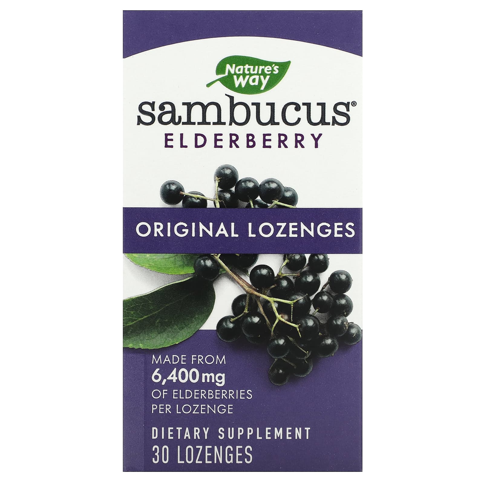 Nature's Way Original Sambucus Standardized Elderberry 30 Lozenges леденцы nature s way sambucus elderberry organic 24 штуки