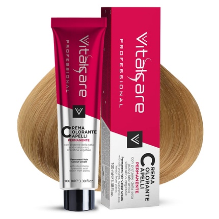 цена Крем-краска для волос Vitalcare с протеинами шелка 9/00 Светлый блондин, Vitalcare Professional