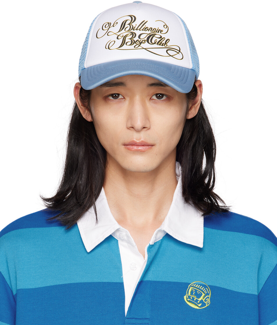 

Сине-белая кепка с каллиграфией Billionaire Boys Club