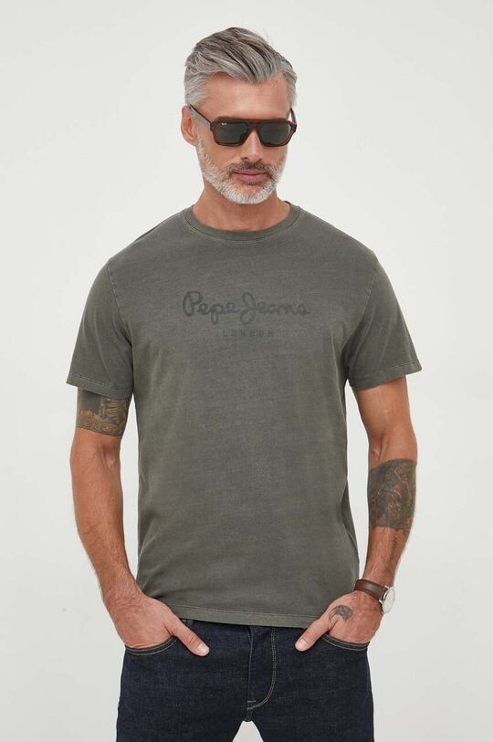 

Хлопковая футболка JAYDEN Pepe Jeans, зеленый