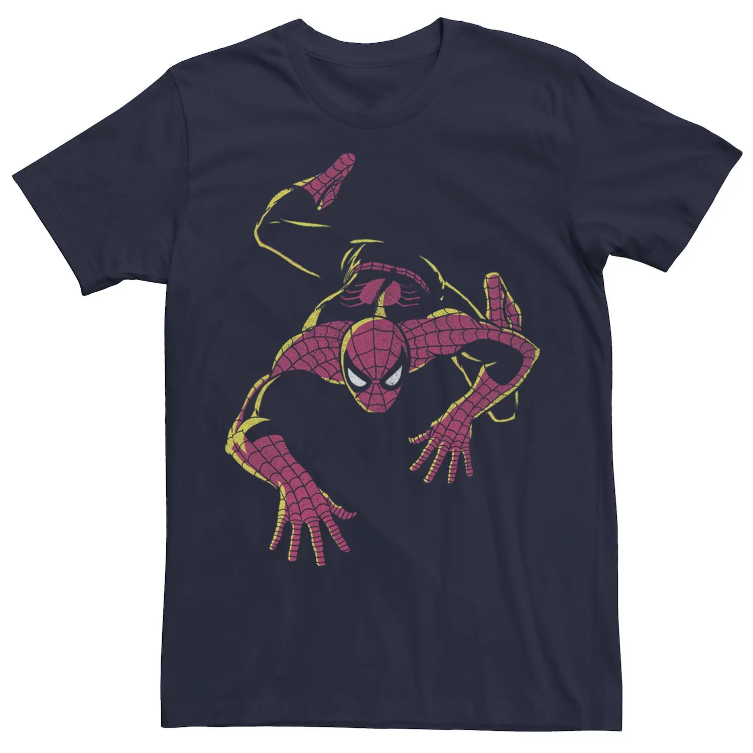 Мужская темная футболка с портретом Человека-паука Marvel
