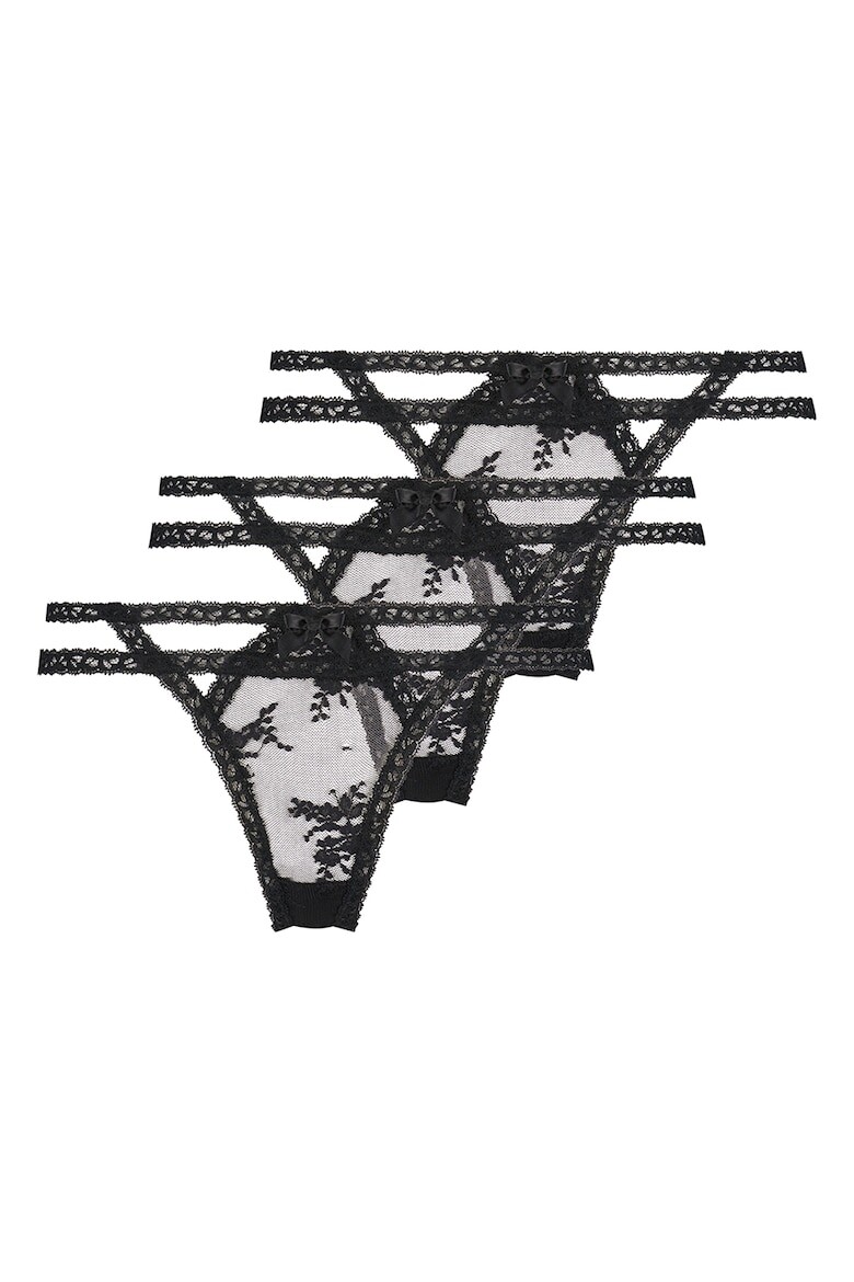 

Кружевные стринги - 3 пары Hunkemoller, черный