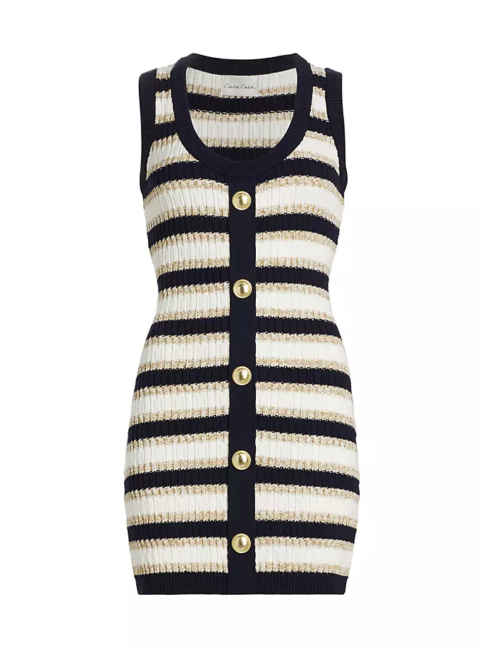 

Мини-платье-свитер в полоску Nicole Cara Cara, цвет navy white lurex stripe