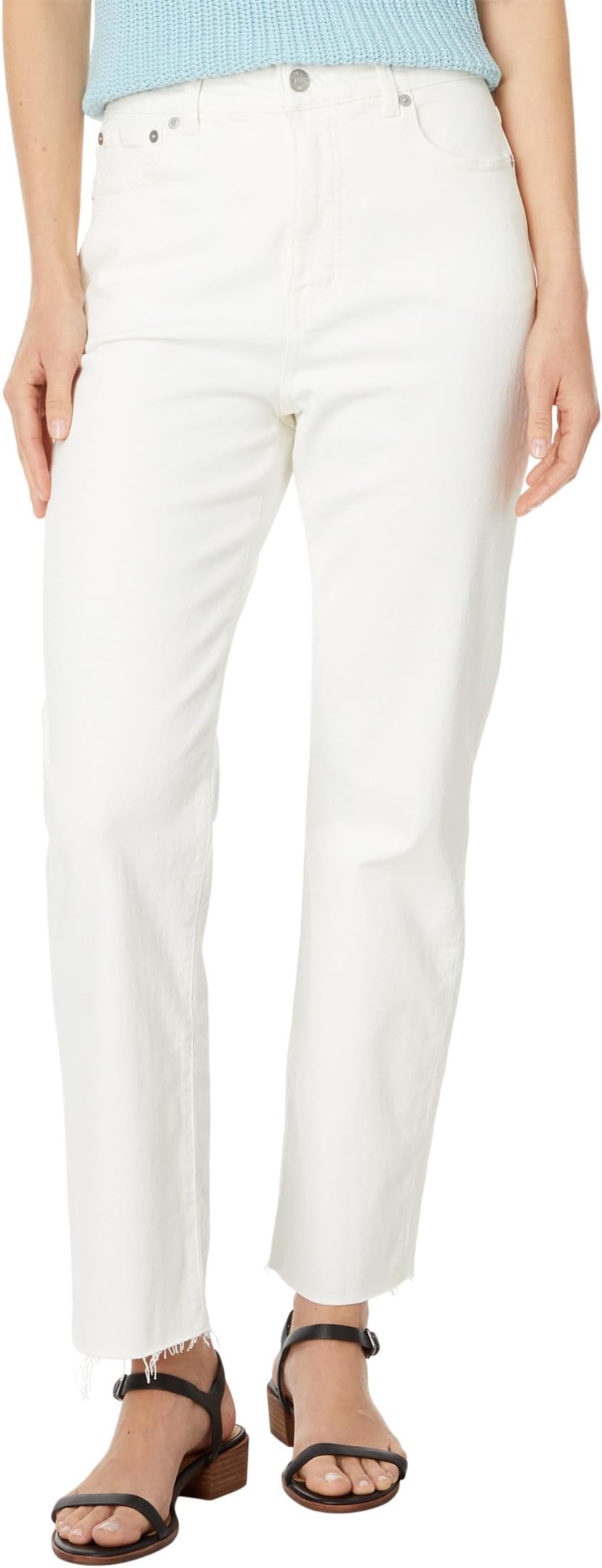 

Джинсы Madewell The '90s Straight Crop Jean in Tile White: Raw-Hem Edition, цвет Tile White