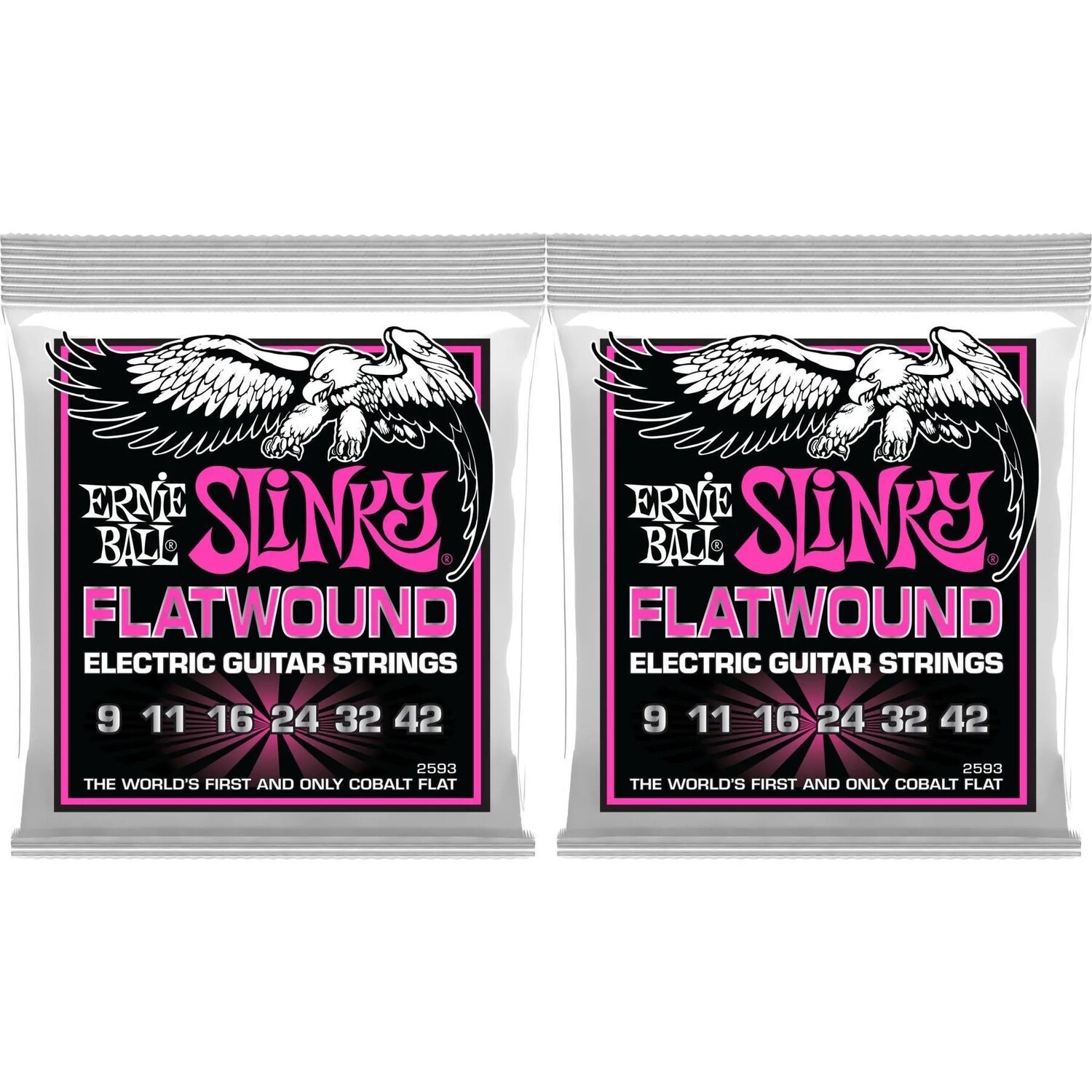

Новые струны для электрогитары Ernie Ball 2593 Super Slinky с плоской намоткой — .009-.042 (2 шт.)