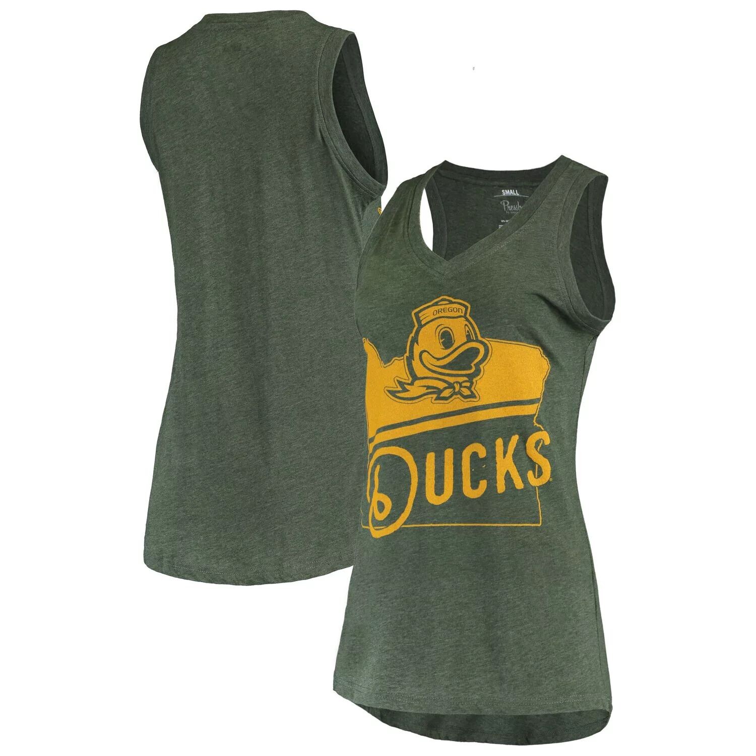 

Женская майка Pressbox Green Oregon Ducks Ferris Melange с v-образным вырезом
