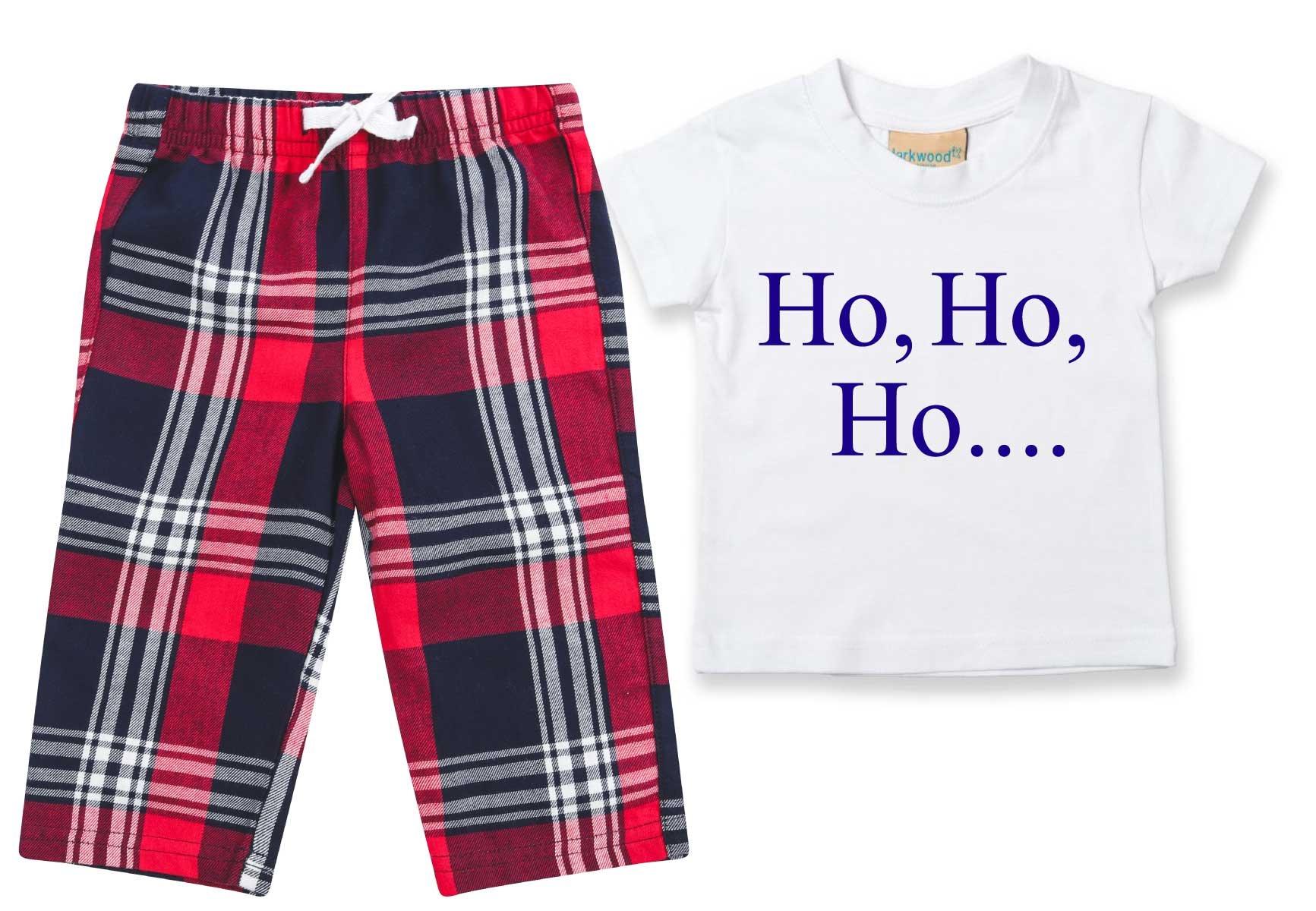 Ho Ho Ho Рождественская пижама Детский пижамный комплект с брюками в клетку тартан 60 SECOND MAKEOVER, красный