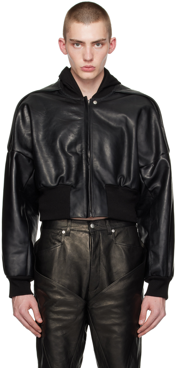 Черная кожаная куртка для полетов Rick Owens, цвет Black
