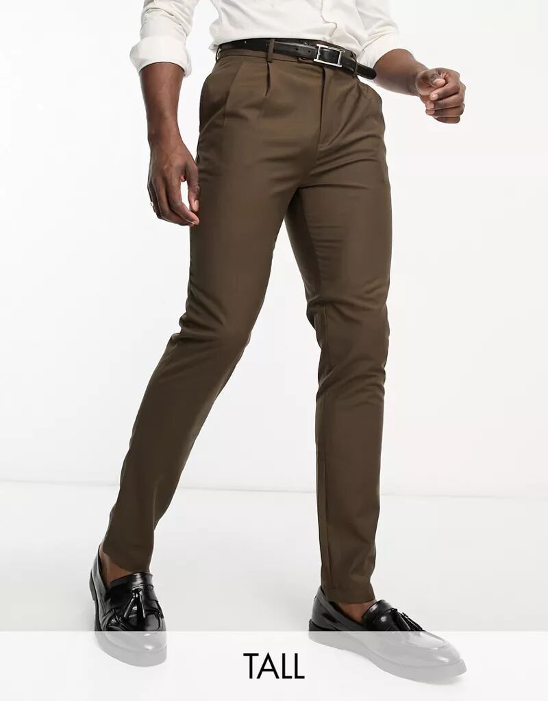 Коричневые элегантные брюки с 2 пуговицами Gianni Feraud Tall