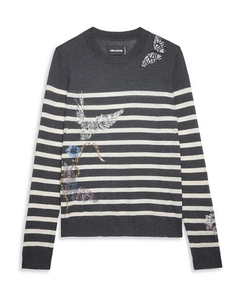 

Кашемировые черепа и amp; Свитер с бабочками Zadig & Voltaire, цвет Gray