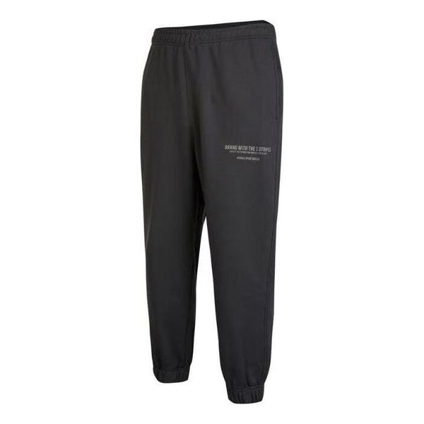 Спортивные штаны Men's adidas Knit Pants Solid Color Alphabet Printing Bundle Feet Sports Pants/Trousers/Joggers Black Gray, черный
