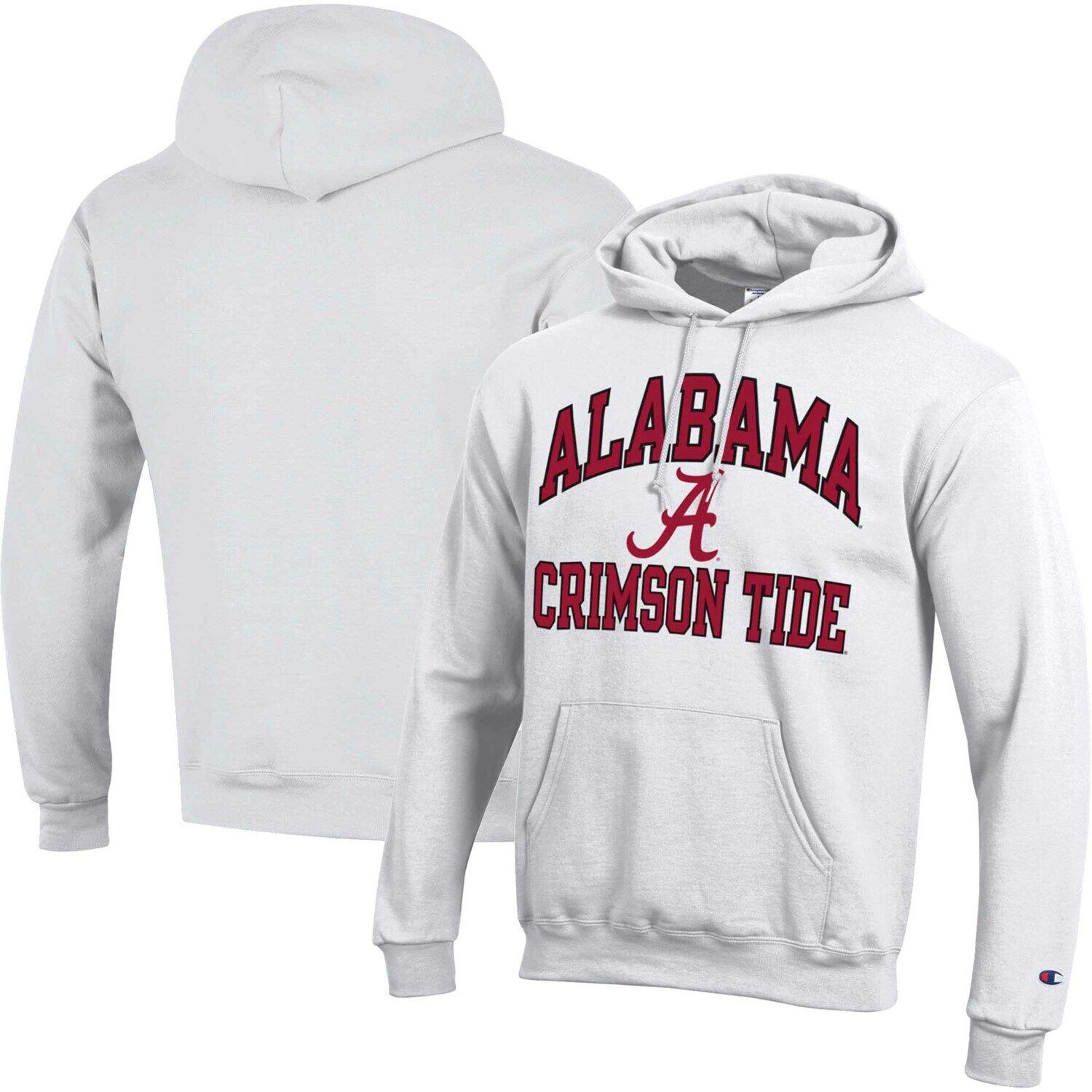 

Мужской белый пуловер с капюшоном Alabama Crimson Tide High Motor Champion