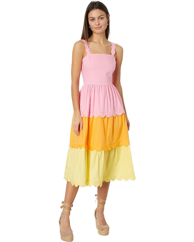 Платье English Factory Colorblock Scallop, цвет Pink Multi 1