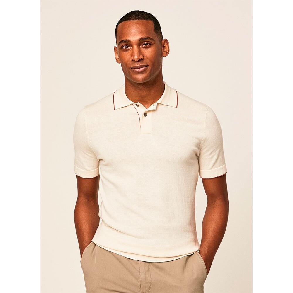 

Поло с коротким рукавом Hackett Tipped Knit, бежевый