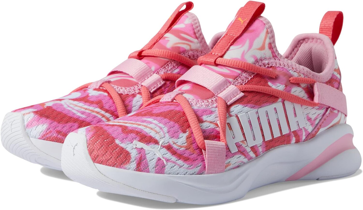 

Кроссовки PUMA Softride Rift Slip-On Swirl, цвет Sun Kissed Coral/Puma White