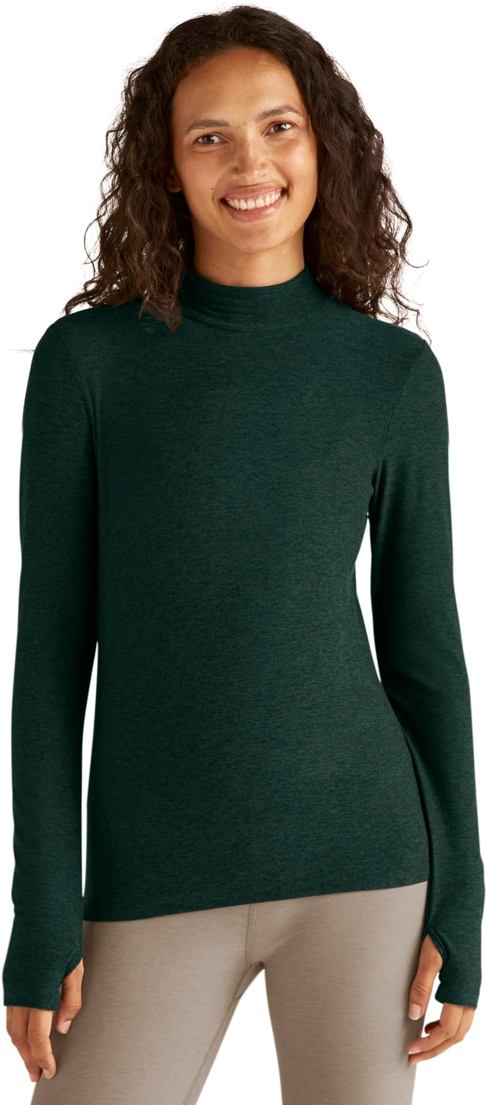 Пуловер в полулегком весе Beyond Yoga, цвет Midnight Green Heather