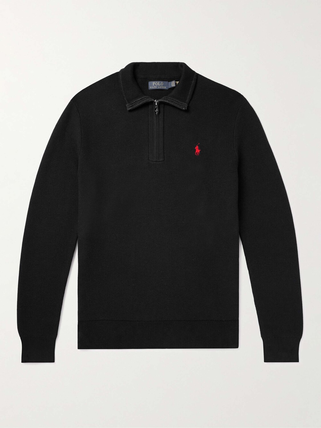 

Хлопковый свитер с молнией наполовину POLO RALPH LAUREN, черный