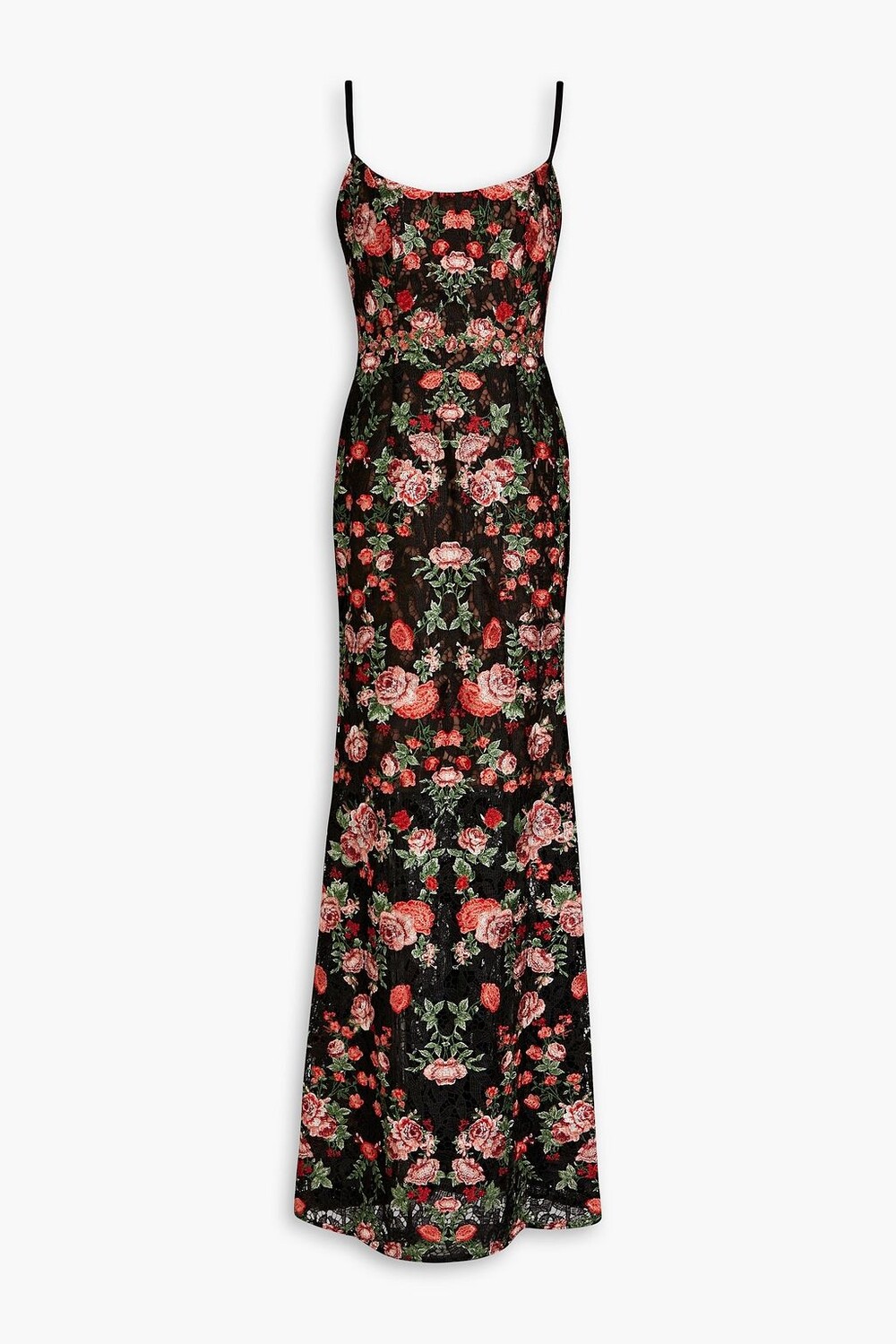 

Платье с вышивкой макраме MARCHESA NOTTE, черный