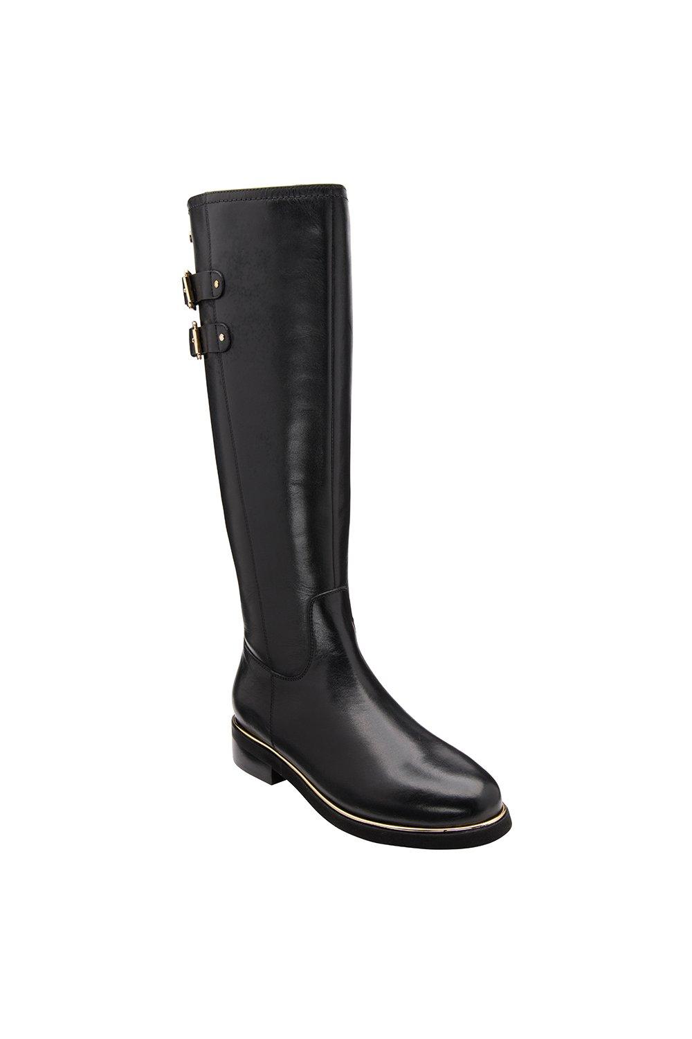 Черные кожаные сапоги до колена 'Caroline' Lotus, черный ботинки из пу кожи для конного спорта