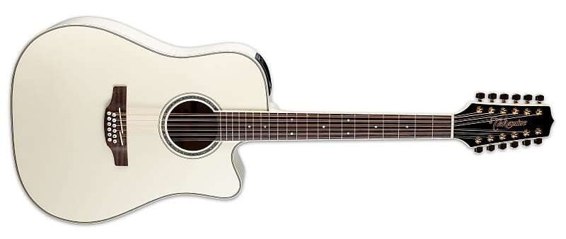 

Акустическая гитара Takamine White 12 String Acoustic Electric Dreadnought Cutaway Guitar w/Case GD37CE-12 PW