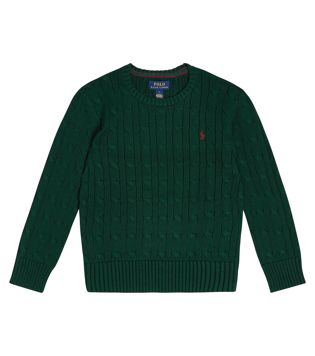 

Хлопковый свитер косой вязки Polo Ralph Lauren, зеленый