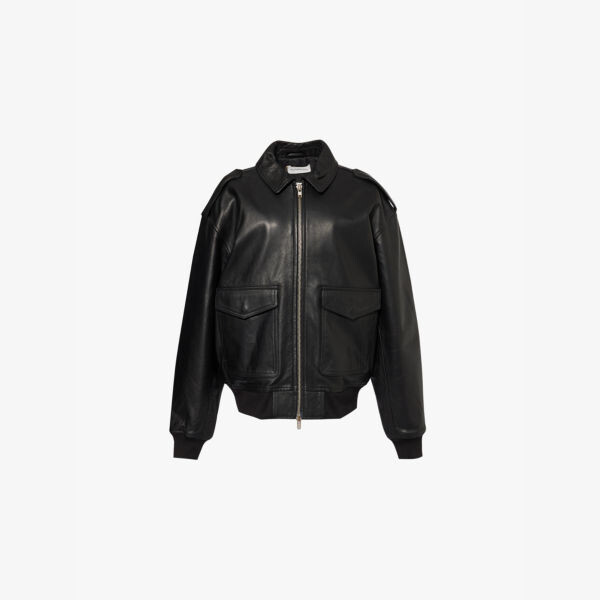 

Кожаная куртка Viper большого размера The Frankie Shop, черный