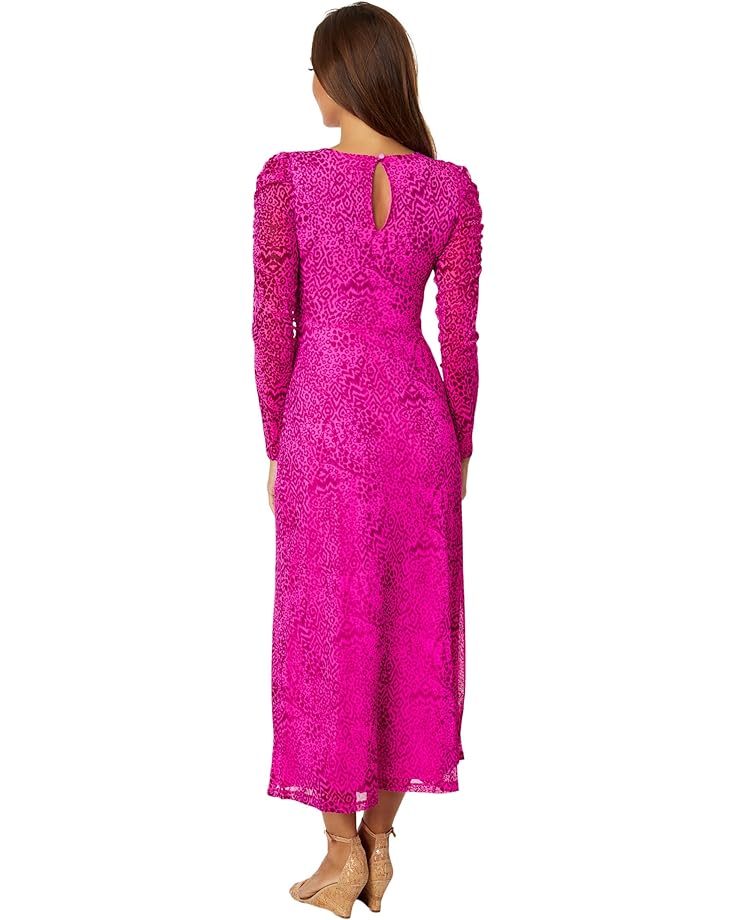 Платье Lilly Pulitzer Preslie Long Sleeve Mesh, цвет Cerise Pink Pattern Play