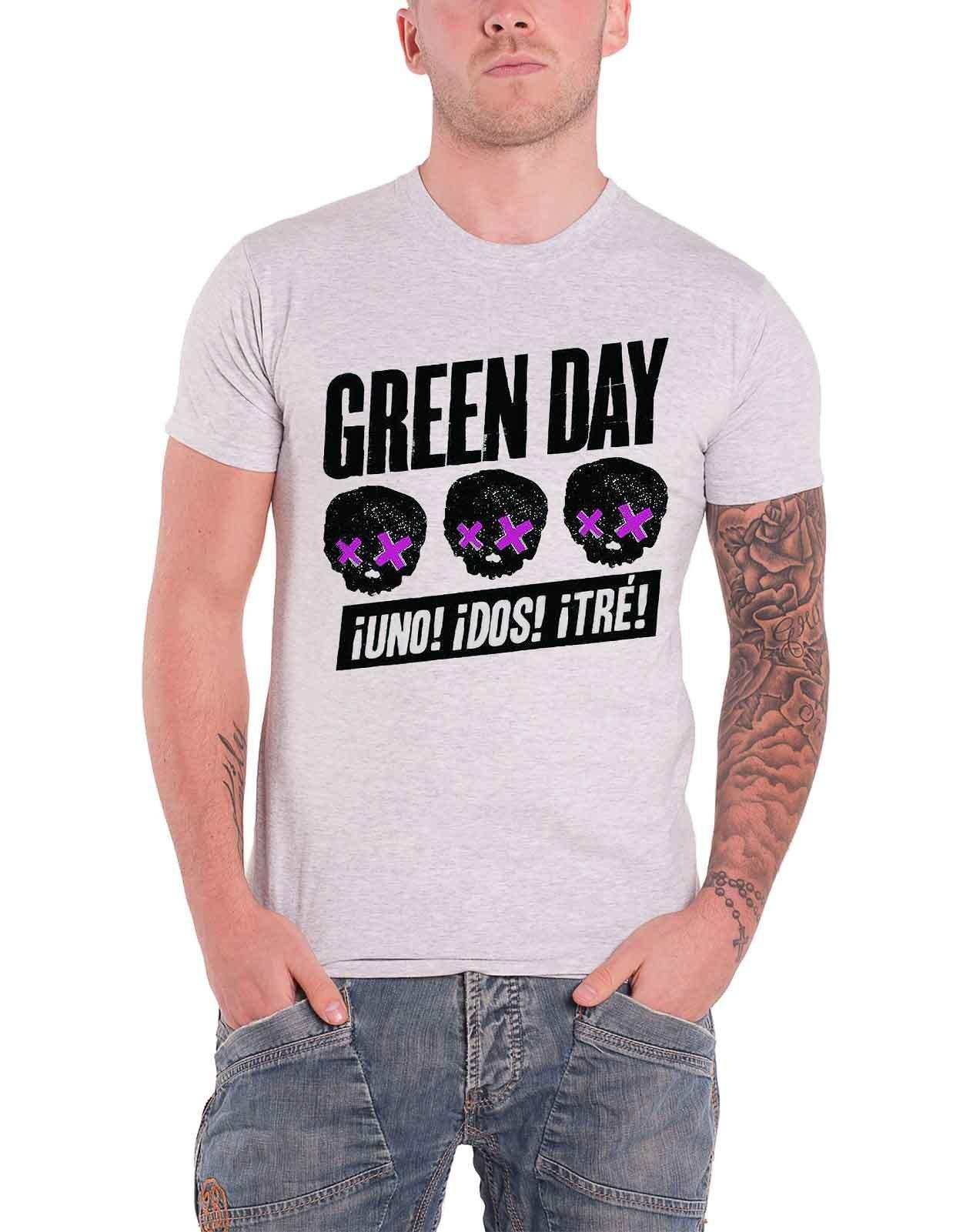 Футболка 3 Heads Uno Dos Tres Green Day, черный