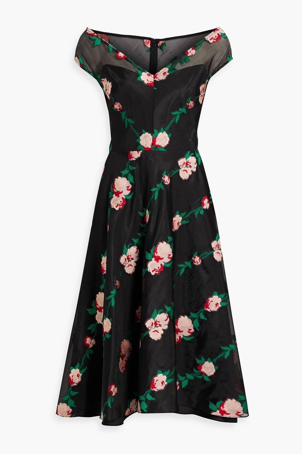 

Платье Fil купе из органзы LELA ROSE, черный