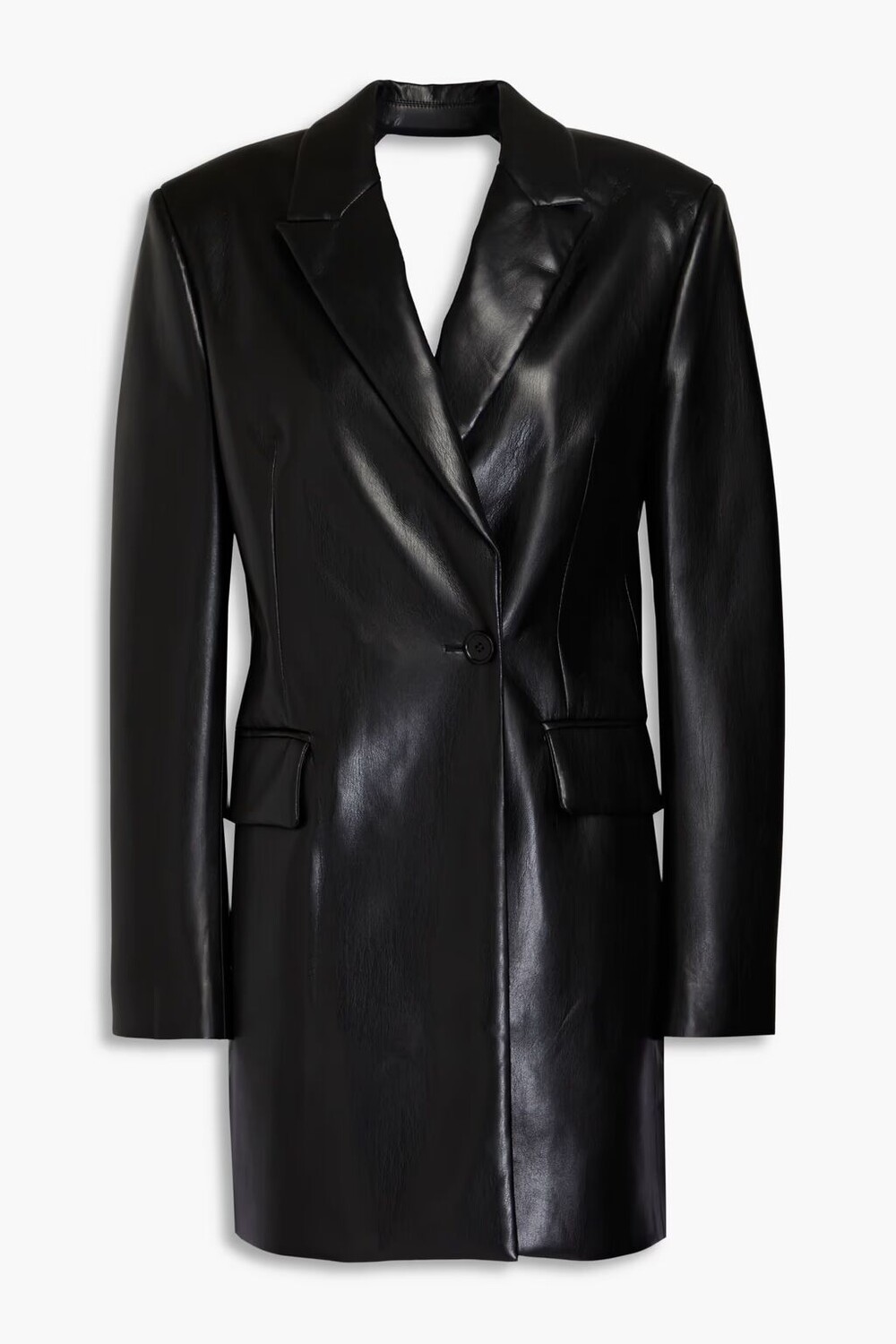 

Платье мини из искусственной кожи с вырезом Msgm, черный
