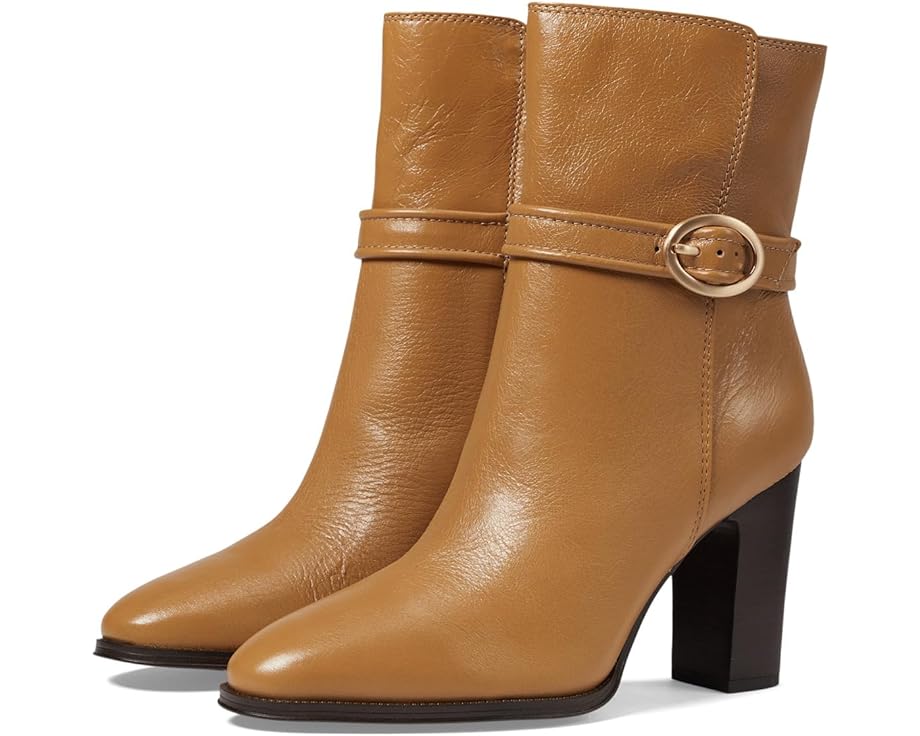 

Ботинки Franco Sarto Informa Wren Buckle Detail Heeled Booties, цвет Tan Leather