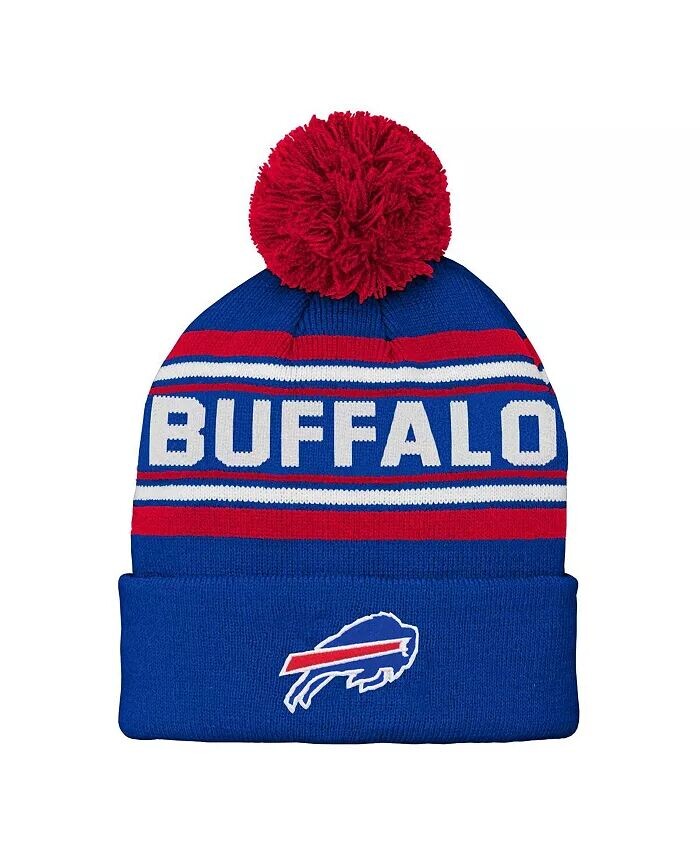 

Жаккардовая вязаная шапка Royal Buffalo Bills с манжетами и помпоном для мальчиков и девочек дошкольного возраста Outerstuff, синий