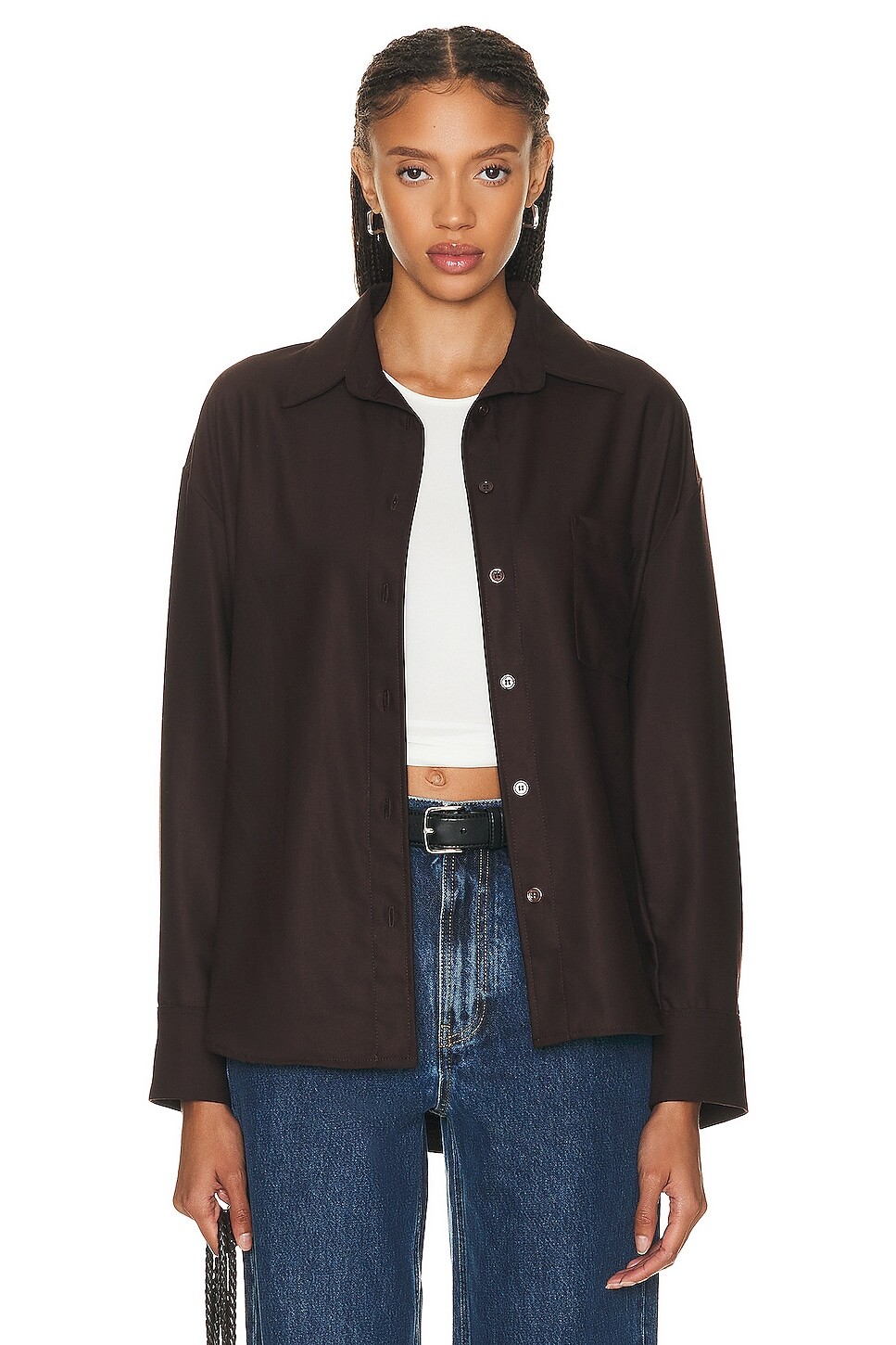 

Рубашка Enza Costa Oversized, цвет Dark Brown